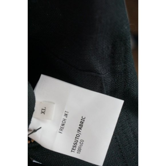 Anderson & Sheppard Savile Row Black Cotton Button Up Mens French Jacket Sz XL - Picture 9 of 10